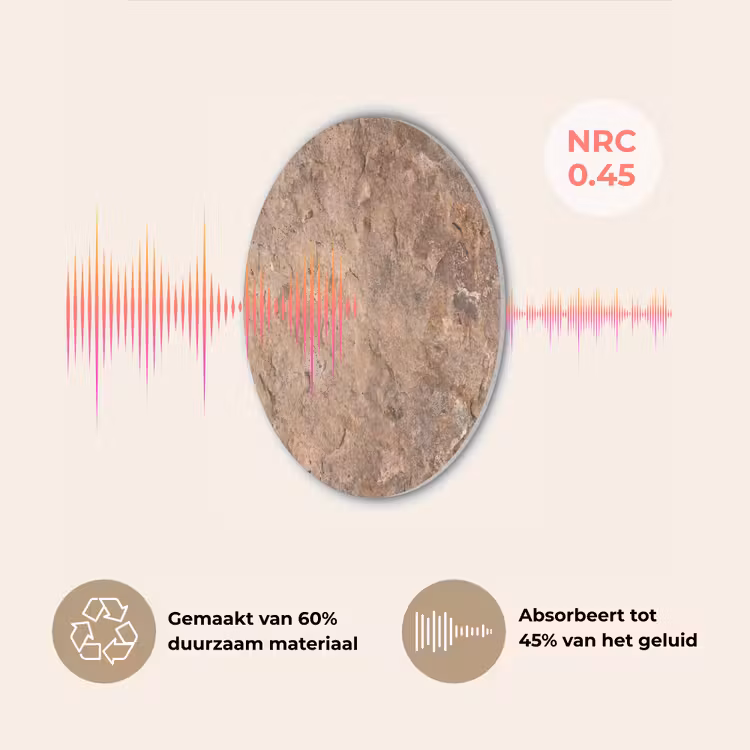 Steen - Natuur - Textuur - Abstract - Bruin Akoestische PET Vilt - Rond klein -USP_NL