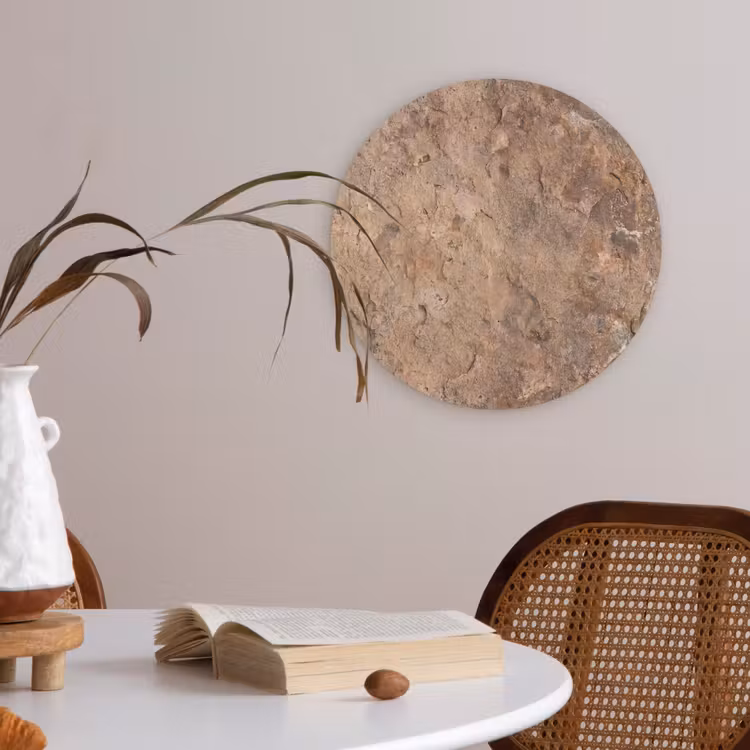 Steen - Natuur - Textuur - Abstract - Bruin Akoestische PET Vilt - Rond klein -sfeer3