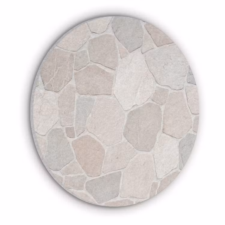 Steen - Patroon - Textuur - Beige Akoestische PET Vilt - Rond klein -3d