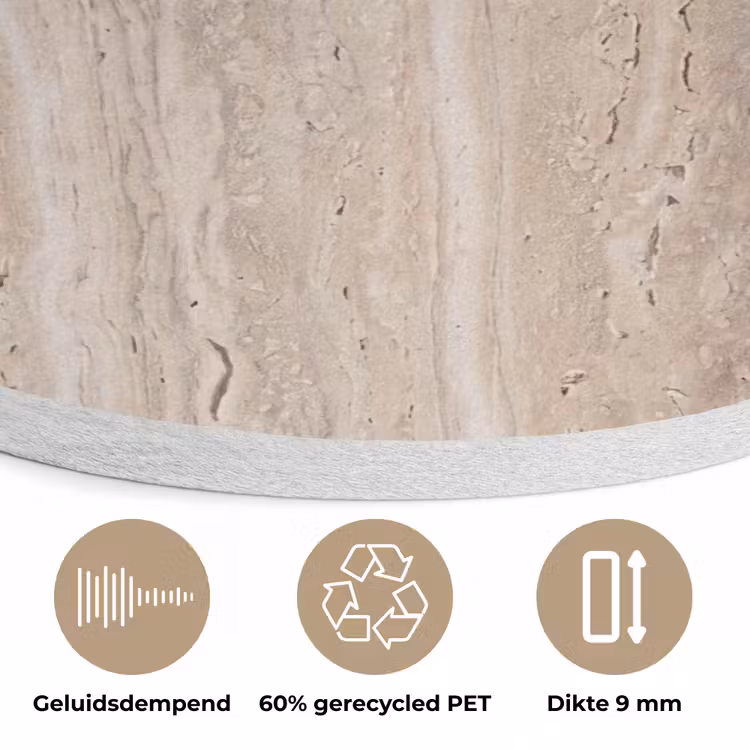 Steen - Patroon - Textuur - Natuurlijk - Beige Akoestische PET Vilt - Rond klein -closeup_NL