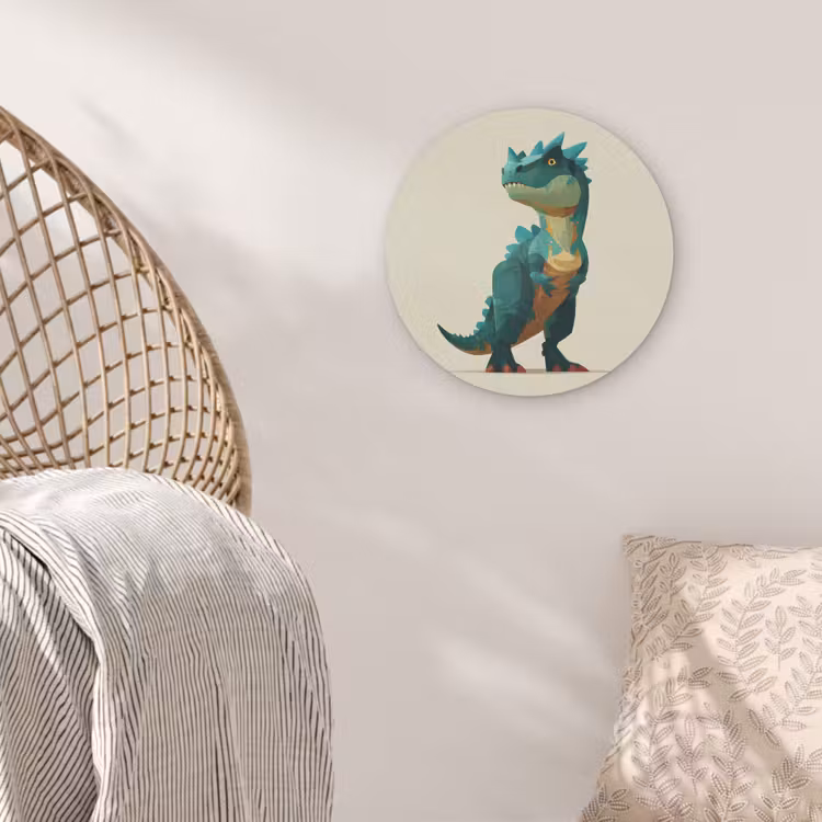 Stekels - Dino - Blauw - Gespierd Akoestische PET Vilt - Rond klein -sfeer4