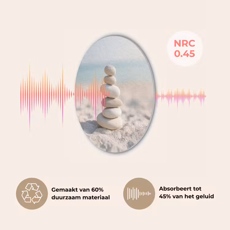 Stenen - Stapel - Zand - Zee Akoestische PET Vilt - Rond klein -USP_NL