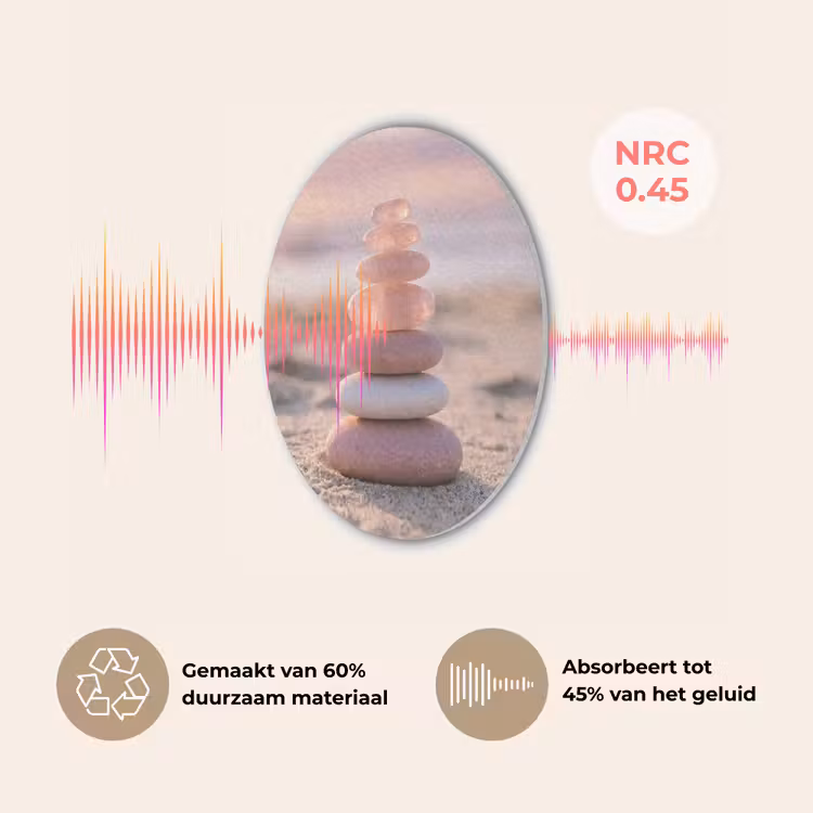Stenen - Zand - Roze Akoestische PET Vilt - Rond klein -USP_NL
