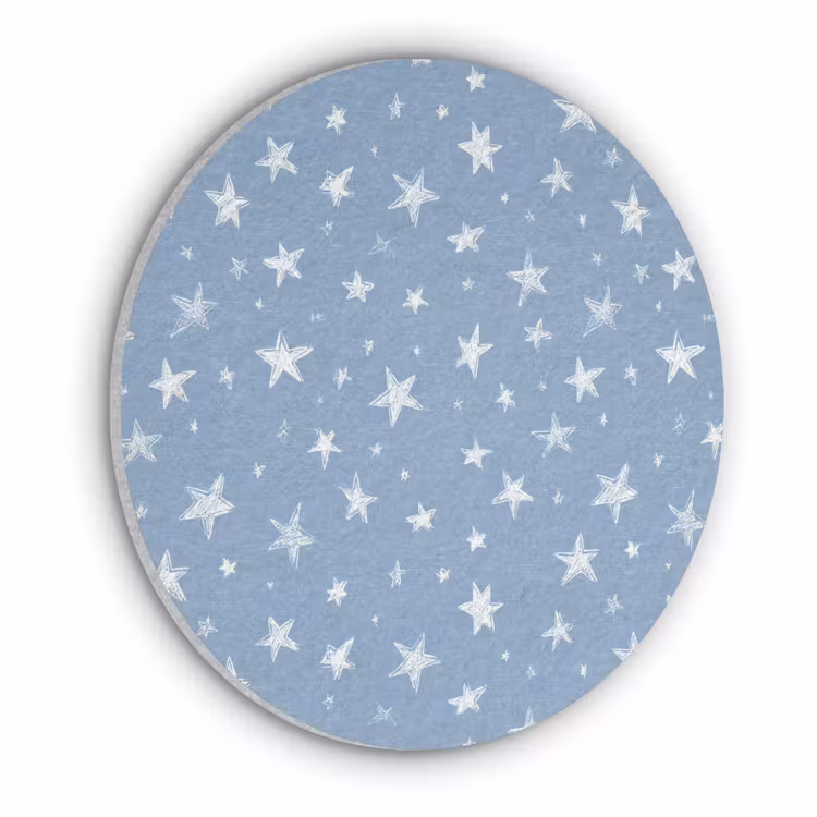 Sterretjes - Patroon - Blauw Akoestische PET Vilt - Rond klein 838 -3d