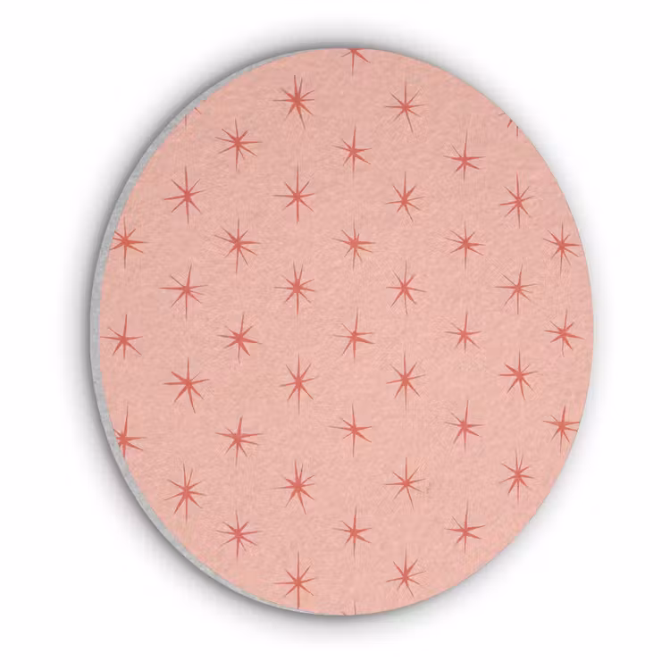 Sterretjes - Patroon - Oranje Akoestische PET Vilt - Rond klein 838 -3d