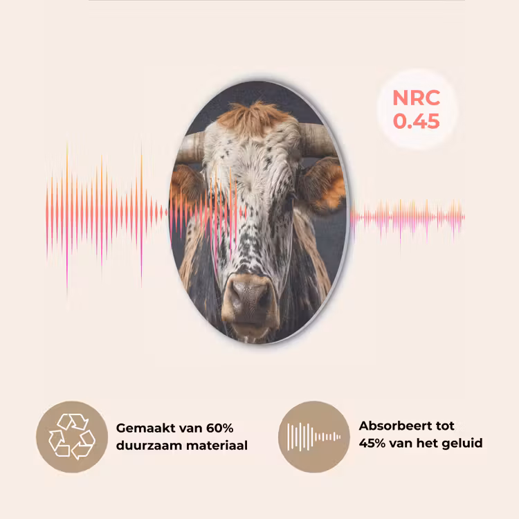 Stier - Kleurrijk - Hoorns Akoestische PET Vilt - Rond klein -USP_NL