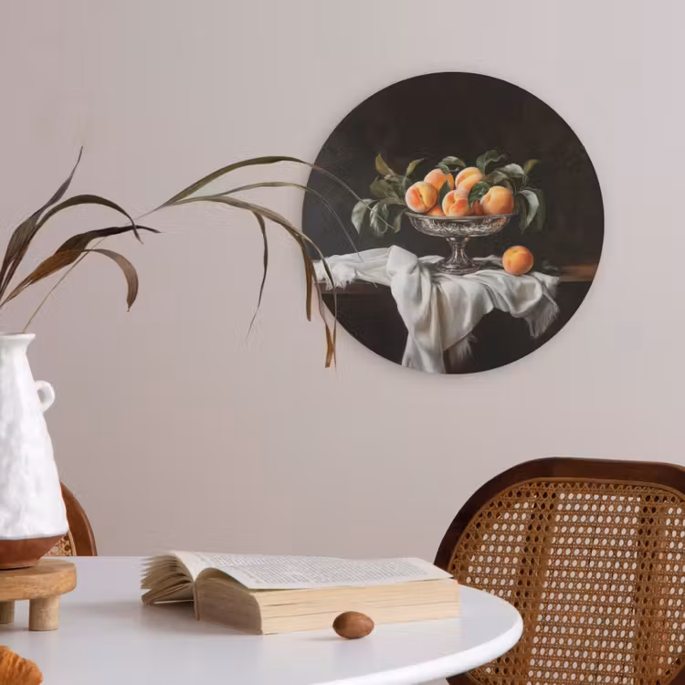 Stilleven - Perziken - Vintage Akoestische PET Vilt - Rond klein -sfeer3