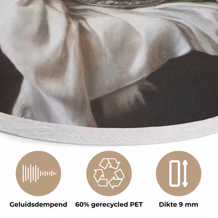 Stilleven - Perziken - Vintage Akoestische PET Vilt - Rond klein -closeup_NL