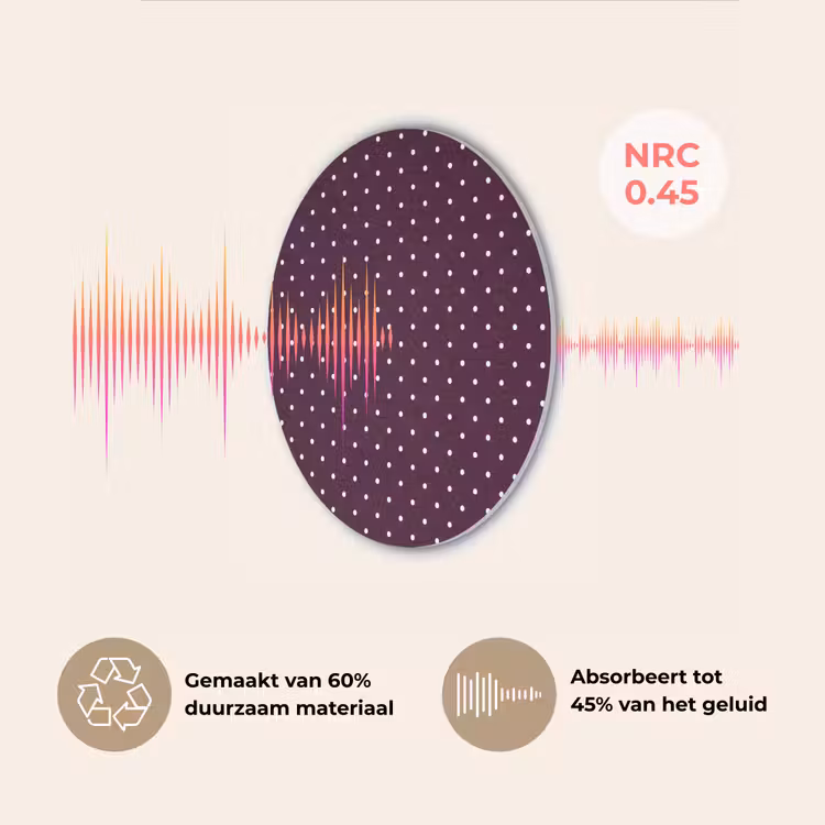 Stippen - Modern - Paars Akoestische PET Vilt - Rond klein 838 -USP_NL