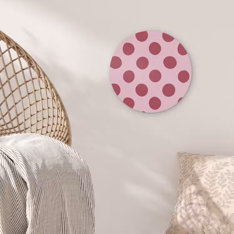Stippen - Patroon - Bordeaux Akoestische PET Vilt - Rond klein 838 -sfeer4