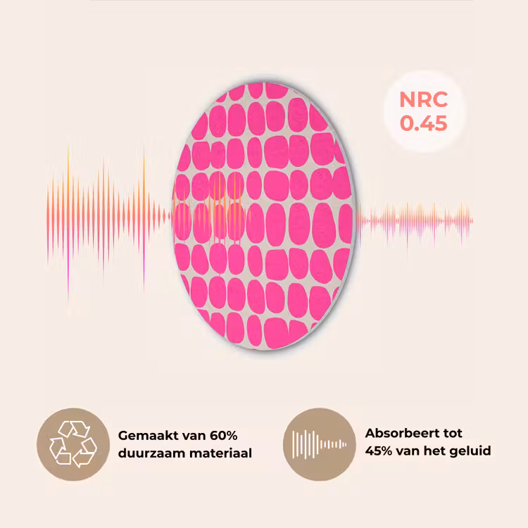 Stippen - Patroon - Roze Akoestische PET Vilt - Rond klein 838 -USP_NL