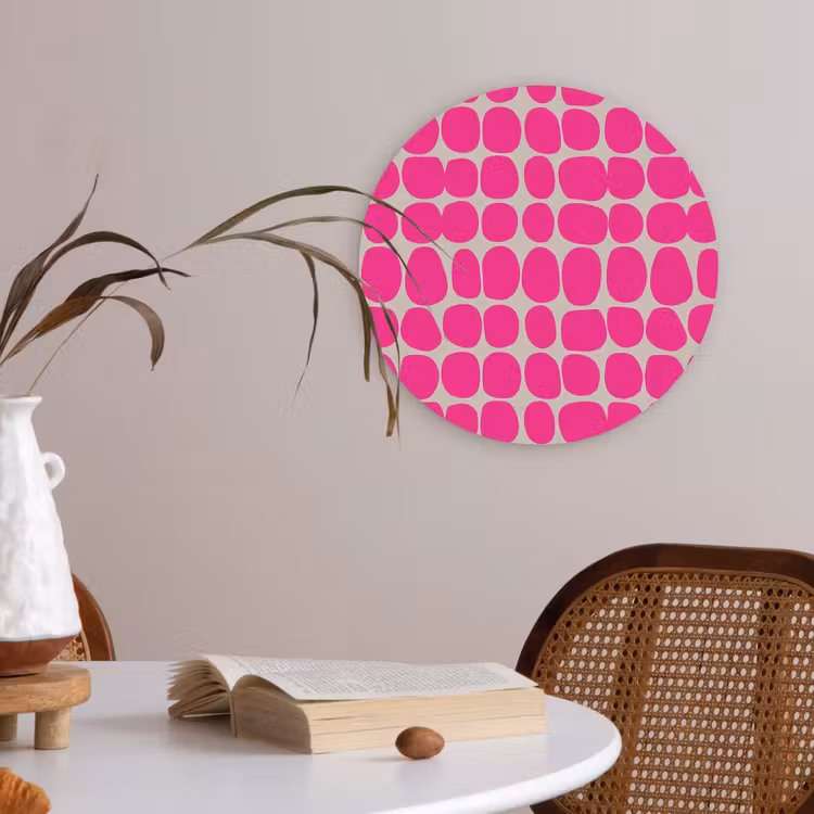 Stippen - Patroon - Roze Akoestische PET Vilt - Rond klein 838 -sfeer3