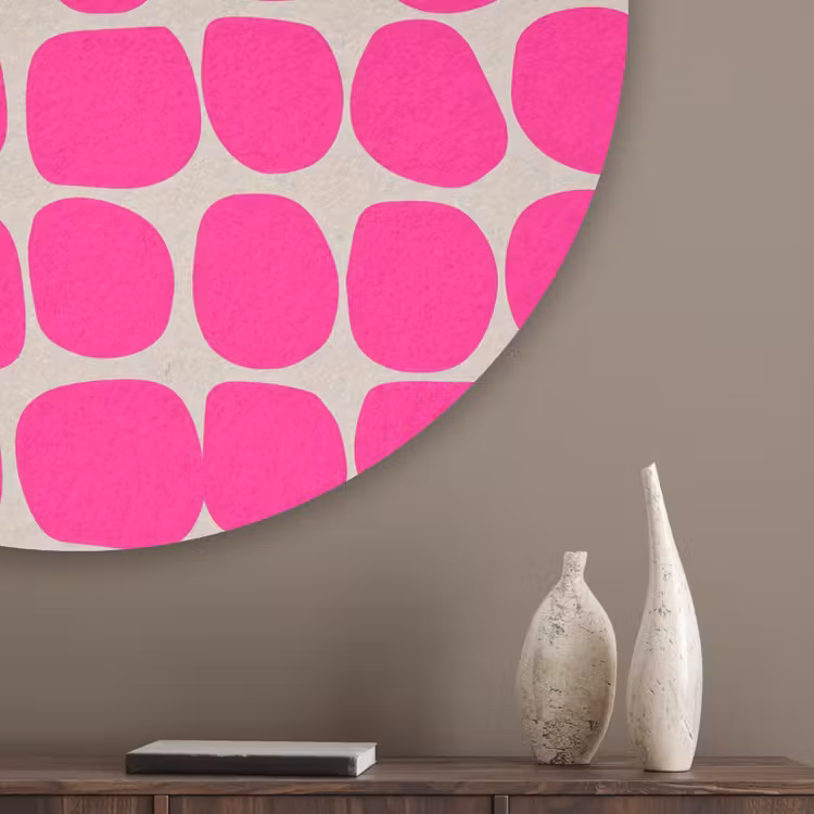 Stippen - Patroon - Roze Akoestische PET Vilt - Rond klein 838 -sfeer5_closeup