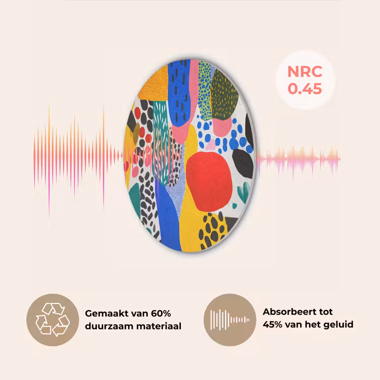Stippen - Vormen - Modern - Kleuren Akoestische PET Vilt - Rond klein -USP_NL