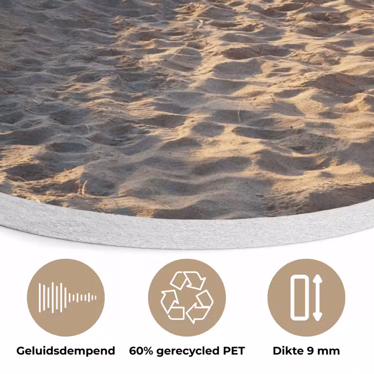 Strand - Zee - Nederland - Duinen - Zon Akoestische PET Vilt - Rond klein -closeup_NL