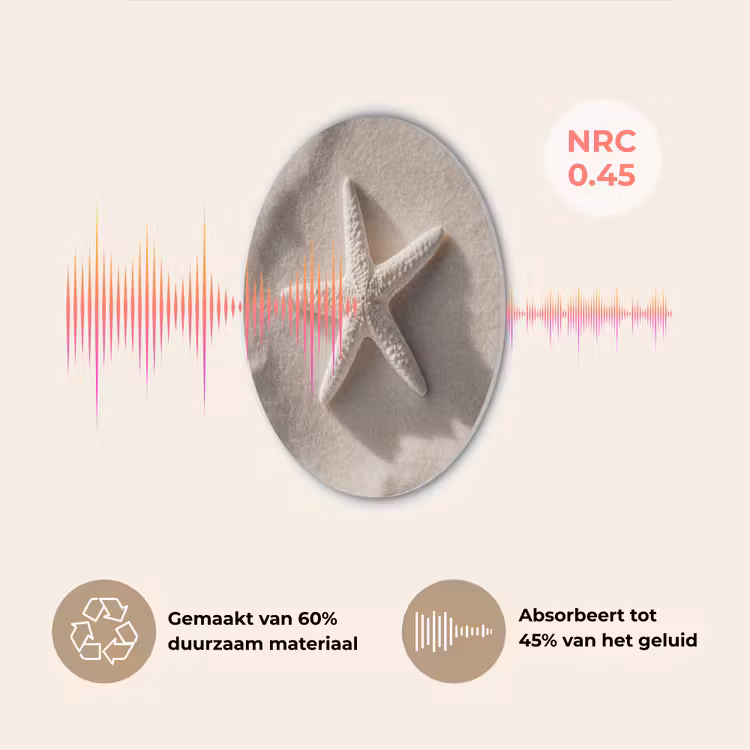 Strand - Zeester - Zand - Beige Akoestische PET Vilt - Rond klein -USP_NL