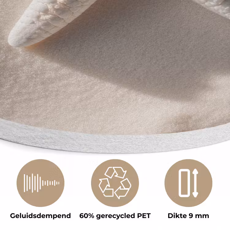 Strand - Zeester - Zand - Beige Akoestische PET Vilt - Rond klein -closeup_NL