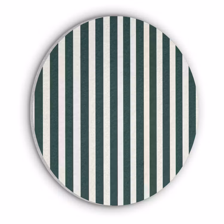 Strepen - Klassiek - Groen Akoestische PET Vilt - Rond klein 838 -3d