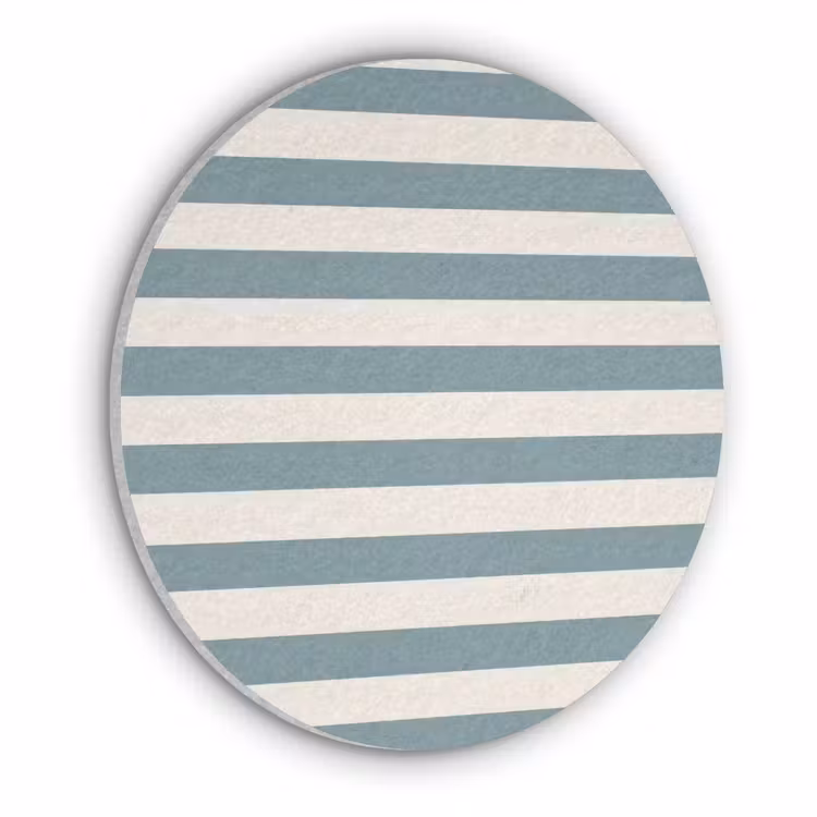 Strepen - Modern - Blauw Akoestische PET Vilt - Rond klein 838 -3d