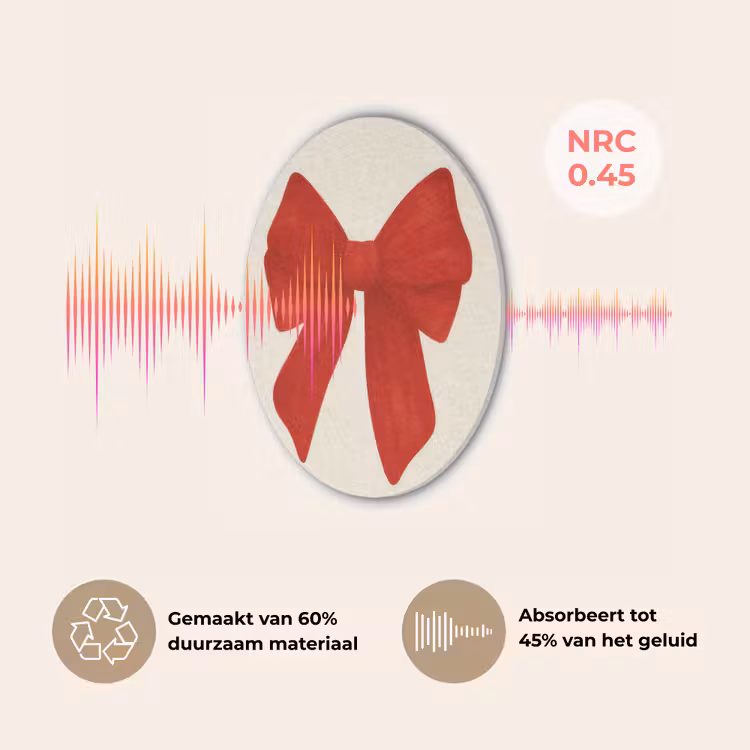 Strik - Symmetrisch - Rood - Lint Akoestische PET Vilt - Rond klein -USP_NL
