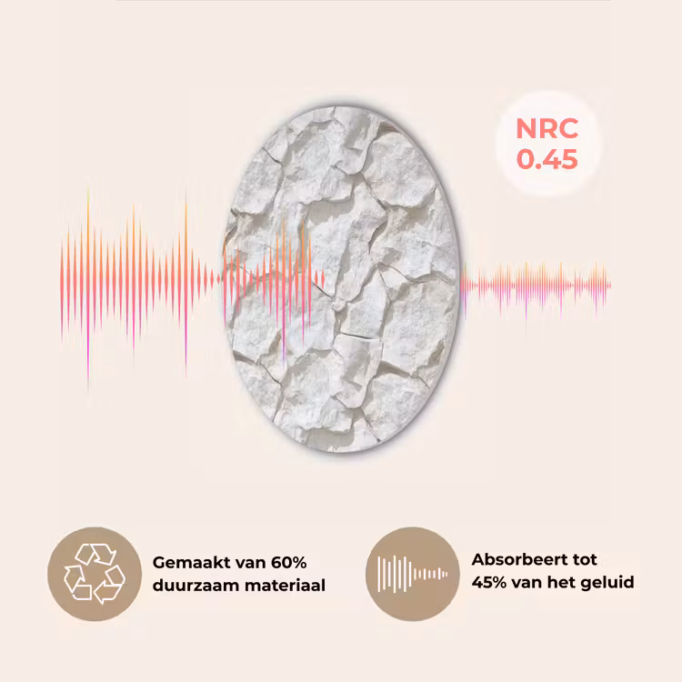 Structuur - Rots - Wit Akoestische PET Vilt - Rond klein 838 -USP_NL