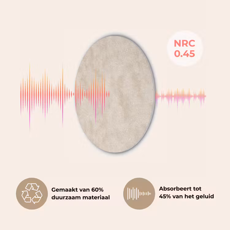 Structuur - Spikkels - Beige Akoestische PET Vilt - Rond klein 838 -USP_NL
