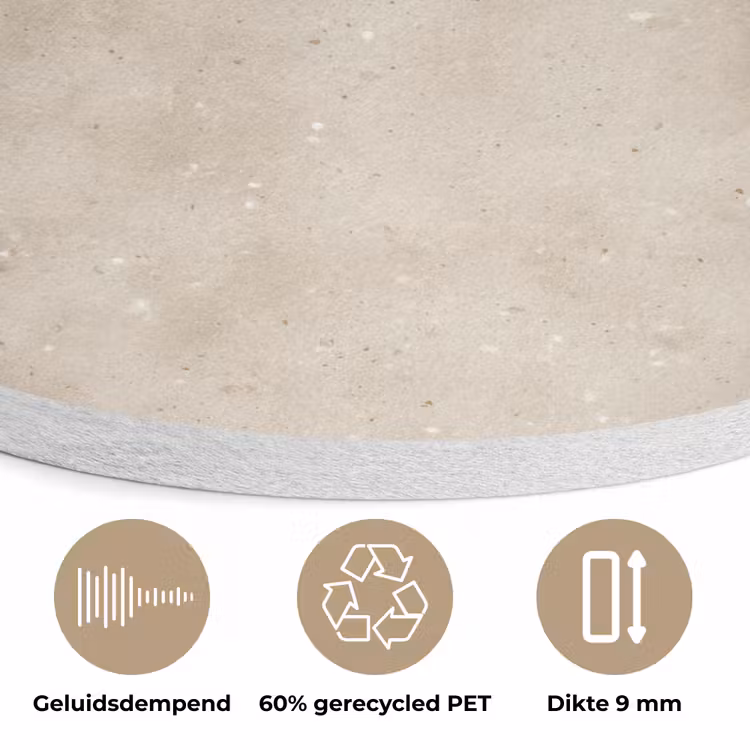 Structuur - Spikkels - Beige Akoestische PET Vilt - Rond klein 838 -closeup_NL