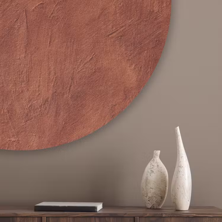 Stucwerk - Textuur - Terracotta Akoestische PET Vilt - Rond klein 838 -sfeer5_closeup