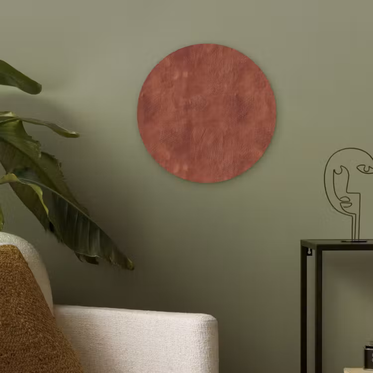 Stucwerk - Textuur - Terracotta Akoestische PET Vilt - Rond klein 838 -sfeer2