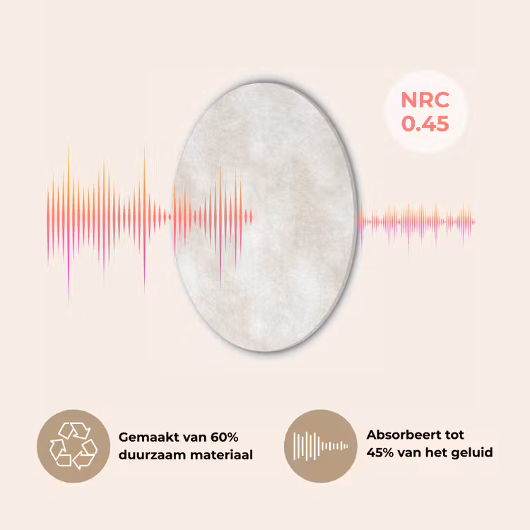 Subtiel - Structuur - Beige Akoestische PET Vilt - Rond klein 838 -USP_NL