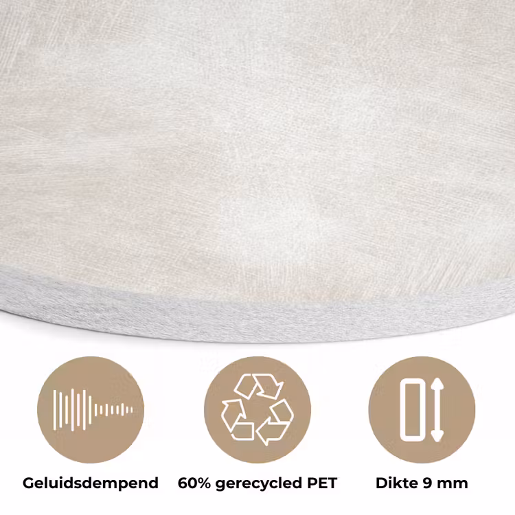 Subtiel - Structuur - Beige Akoestische PET Vilt - Rond klein 838 -closeup_NL