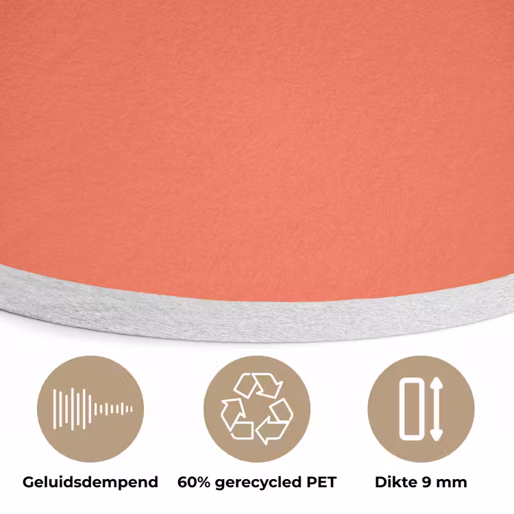 Sunset - Salmon - Oranje Akoestische PET Vilt - Rond klein 838 -closeup_NL