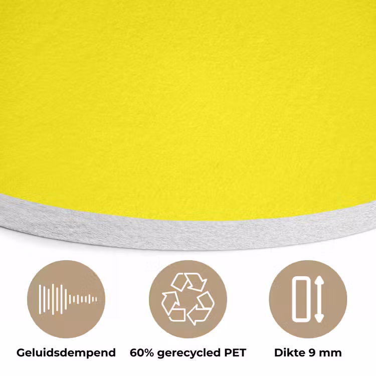 Sunshine - Glow - Geel Akoestische PET Vilt - Rond klein 838 -closeup_NL