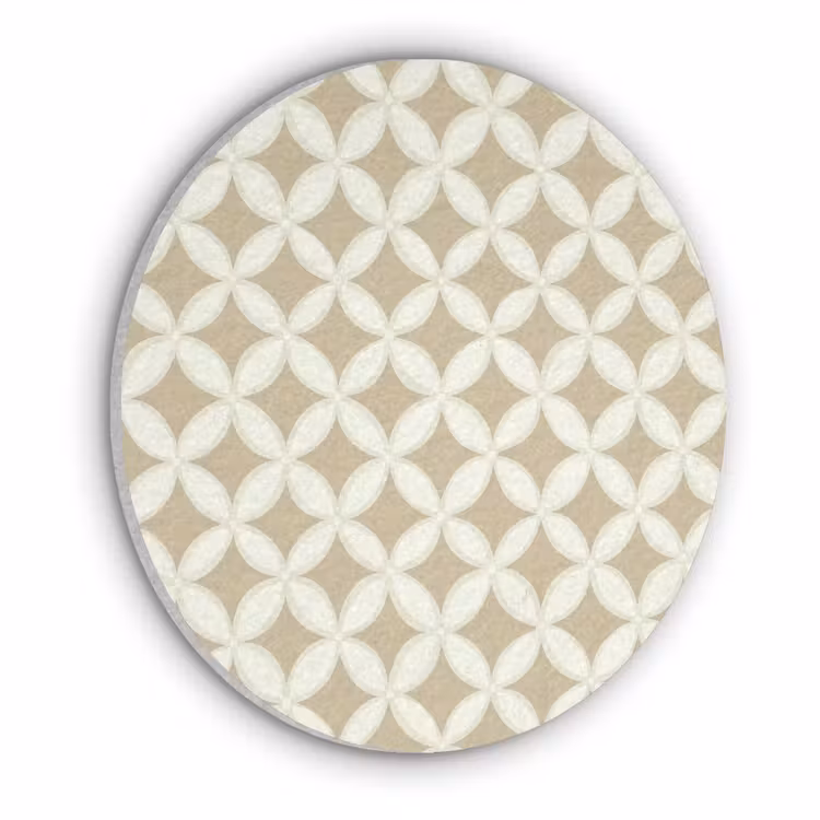Symmetrisch - Motief - Beige Akoestische PET Vilt - Rond klein 838 -3d