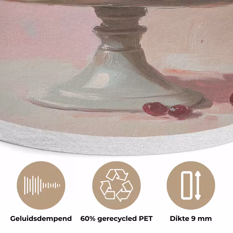 Taart - Pink - Cherry Akoestische PET Vilt - Rond klein -closeup_NL