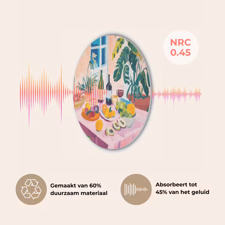 Tafel - Wijn - Fruit Akoestische PET Vilt - Rond klein -USP_NL