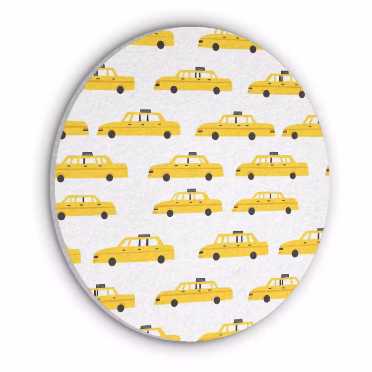 Taxi - Iconisch - Geel Akoestische PET Vilt - Rond klein 838 -3d