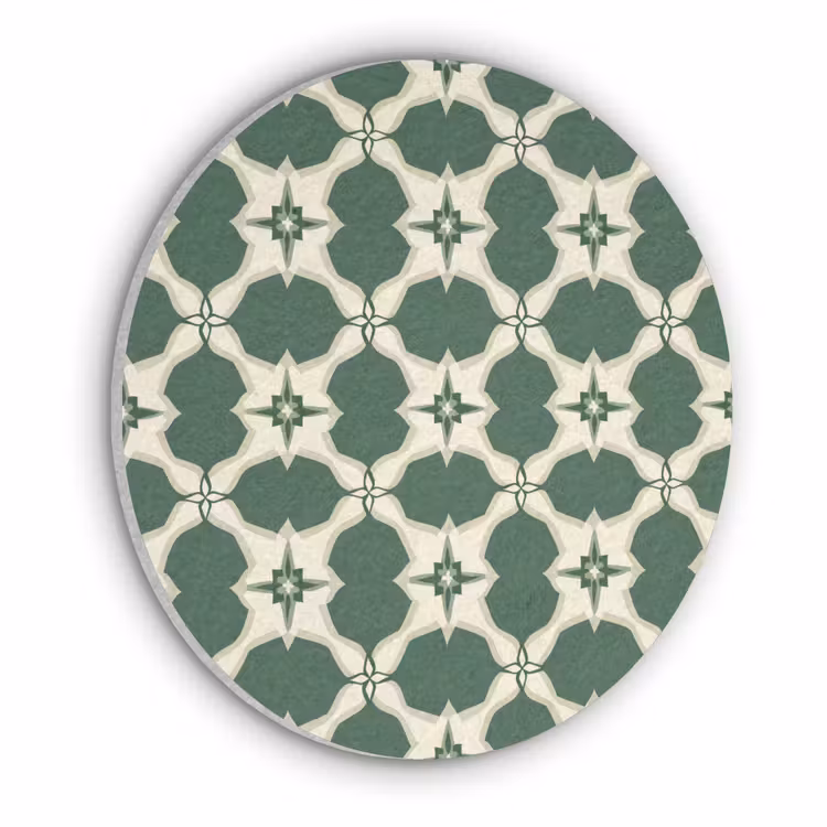 Tegel - Klassiek - Groen Akoestische PET Vilt - Rond klein 838 -3d