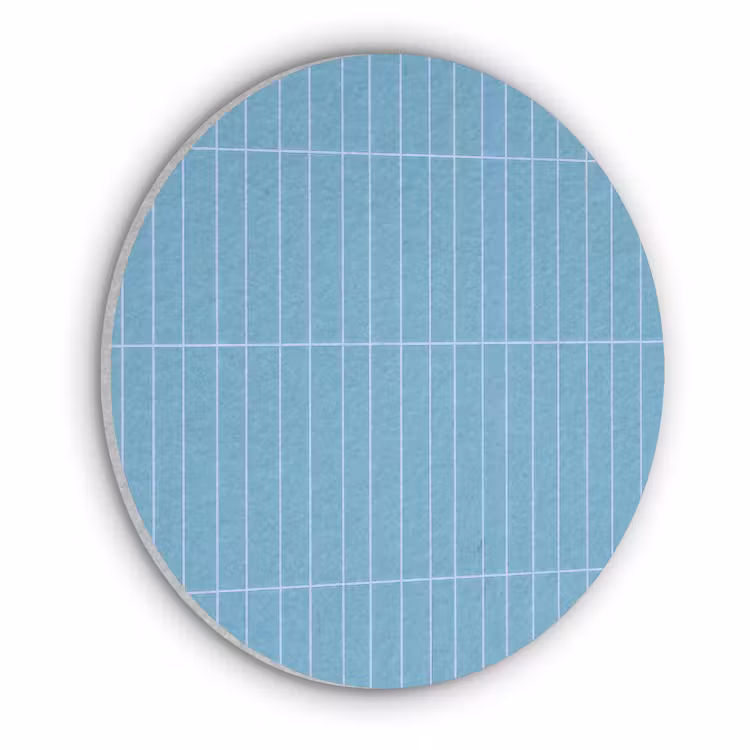 Tegel - Langwerpig - Patroon - Blauw Akoestische PET Vilt - Rond klein 838 -3d
