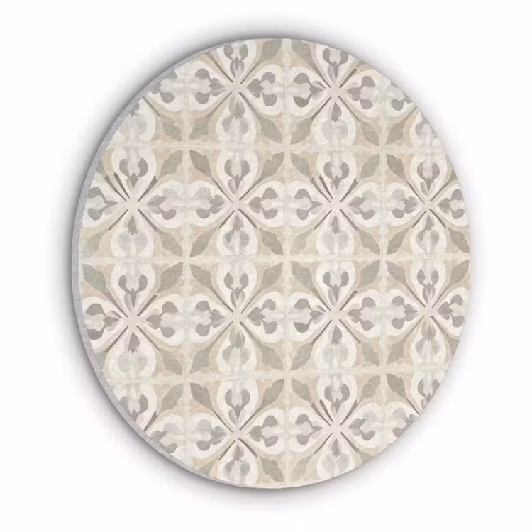 Tegel - Motief - Beige Akoestische PET Vilt - Rond klein 838 -3d