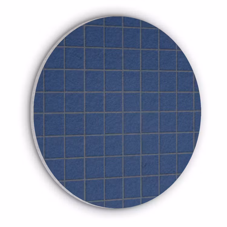 Tegel - Patroon - Blauw Akoestische PET Vilt - Rond klein 838 -3d