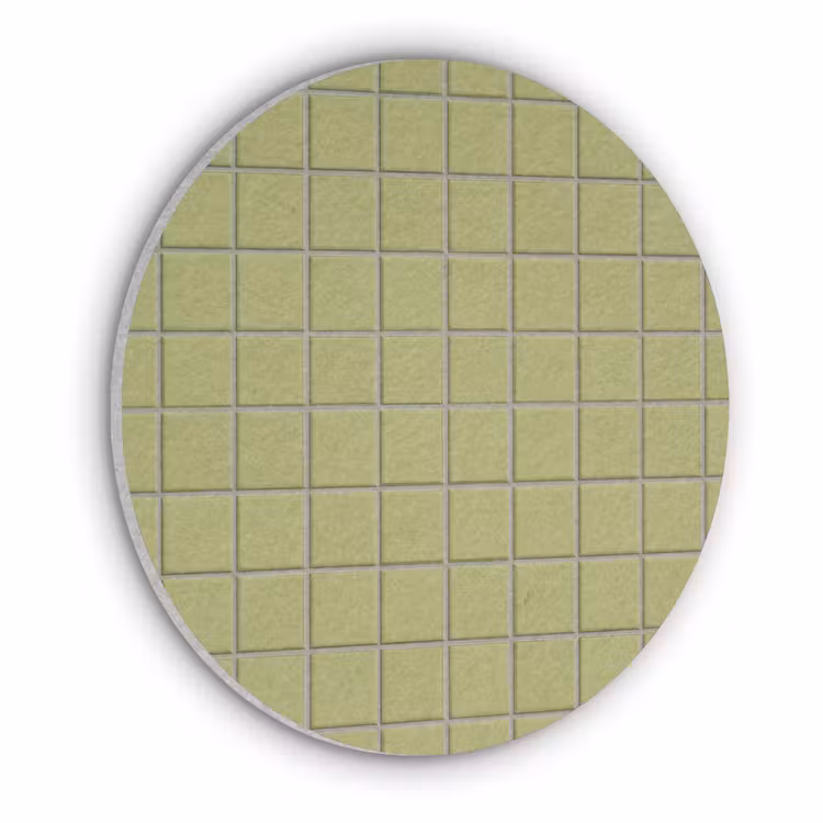 Tegel - Patroon - Olijfgroen Akoestische PET Vilt - Rond klein 838 -3d