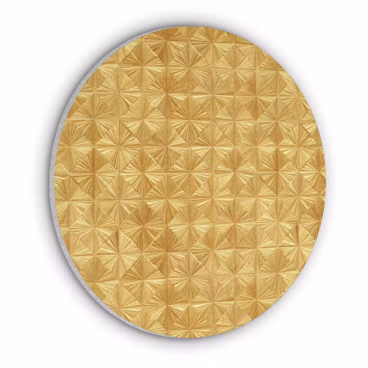 Tegels - Geometrisch - Reliëf - Goud Akoestische PET Vilt - Rond klein 838 -3d