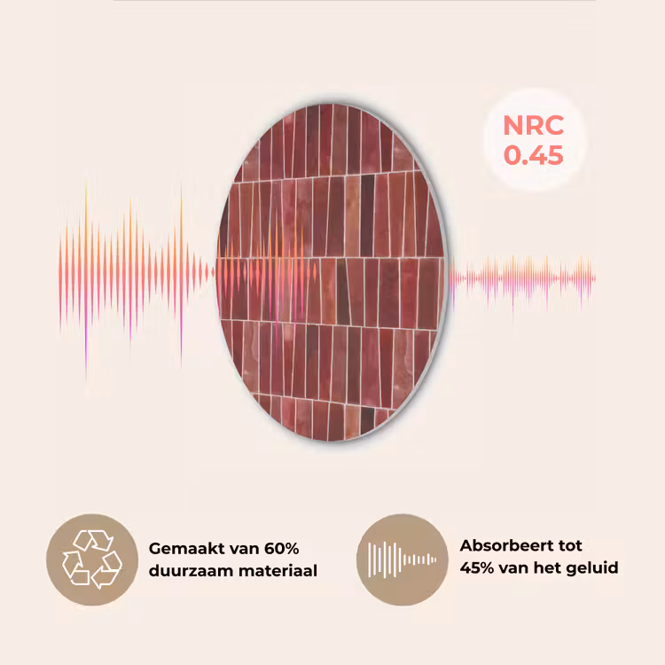 Tegels - Modern - Structuur - Dieprood Akoestische PET Vilt - Rond klein 838 -USP_NL