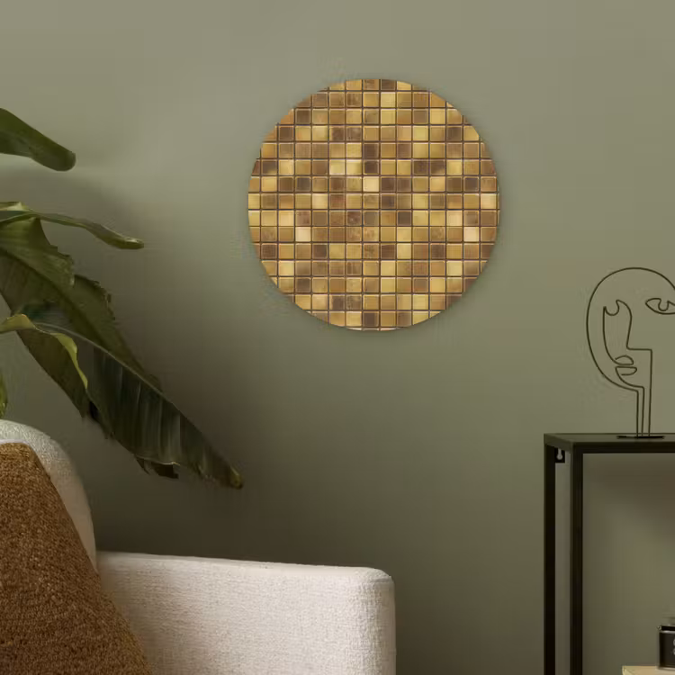 Tegels - Mozaïek - Luxe - Warm Goud Akoestische PET Vilt - Rond klein 838 -sfeer2