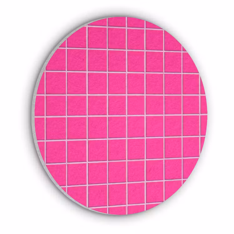 Tegels - Vierkant - Fuchsia Akoestische PET Vilt - Rond klein 838 -3d