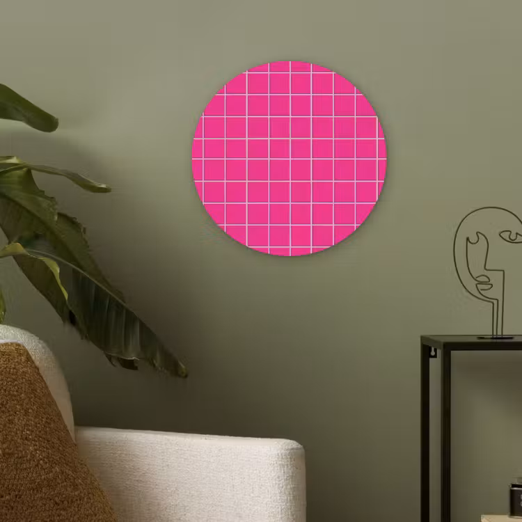 Tegels - Vierkant - Fuchsia Akoestische PET Vilt - Rond klein 838 -sfeer2