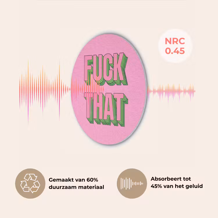 Tekst - Bold - Roze Akoestische PET Vilt - Rond klein -USP_NL