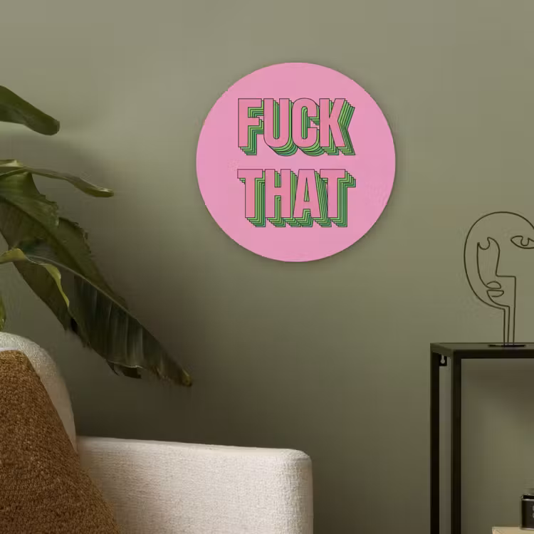 Tekst - Bold - Roze Akoestische PET Vilt - Rond klein -sfeer2