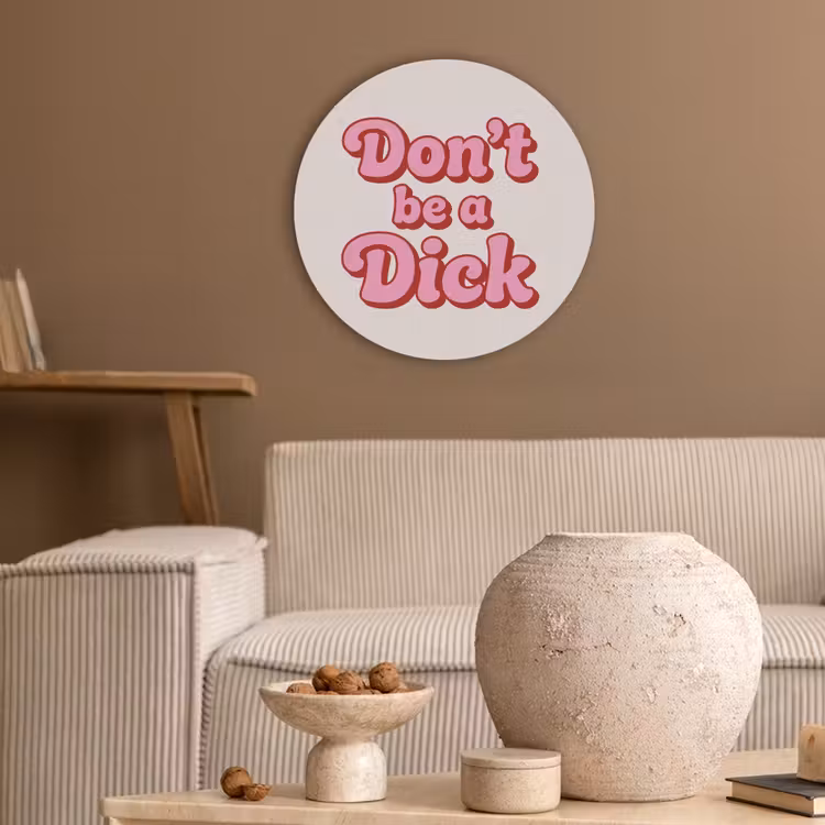 Tekst - Boodschap - Roze Akoestische PET Vilt - Rond klein -sfeer1